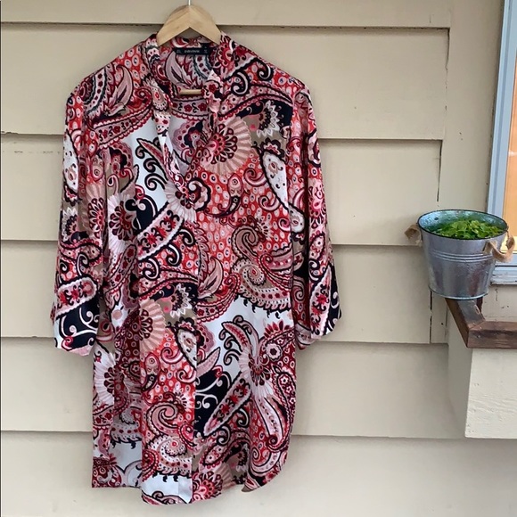 Zara Tops - Zara Basic Tunic Long Paisley Shirt Shift Dress S